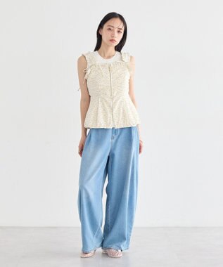 earth music&ecology 前後2WAYスリット釦タンクトップ Ivory