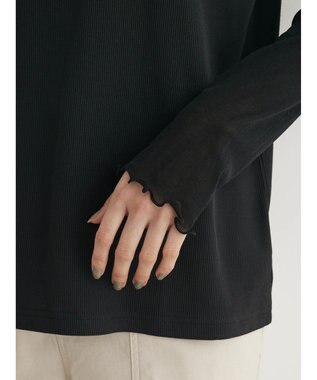 Green Parks ・ｎｏｖｅｍ９　リブ×シアーハイネック Black