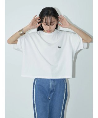 earth music&ecology Ｌｅｅ×ｅ．ｍ．ａ．ｅ　ＢＡＣＫ　ＰＲＩＮＴ　ＴＥＥ Off White
