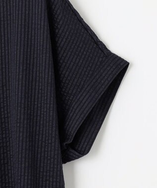 自由区 【WEB限定・洗える・XSサイズあり】シャドウサッカー ワンピース ネイビー系