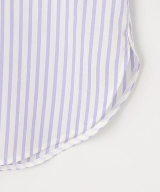 自由区 L SOMELOSバンドカラー ブラウス モーヴストライプ