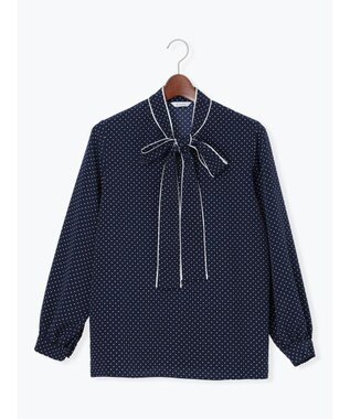 Te chichi パターンアソートボウタイブラウス《2026 spring catalog item》 ネイビー