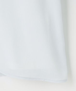 自由区 【XSサイズ～/洗える】ロイヤルシフォン ラッフルブラウス スカイブルー系