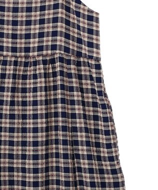 earth music&ecology シャーリングラメチェックキャミワンピース Navy