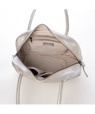 UNBILLION ピークスピーク PEAKS PEAK / 牛革パッチワーク横長ボストン シルバー