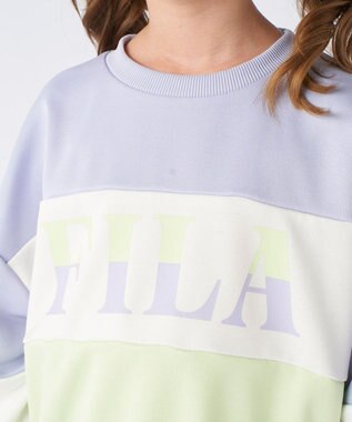 OP／FILA 【FILA】パステルカラークルーネックスウェット/キッズ サックス