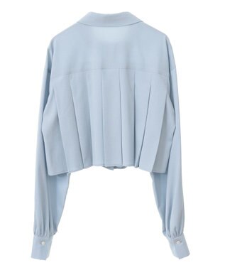 earth music&ecology タックプリーツショートシャツ Sax