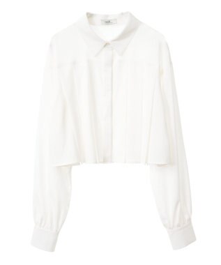 earth music&ecology タックプリーツショートシャツ Off White