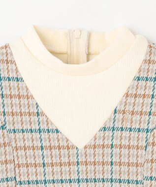 組曲 KIDS 【90-100㎝】チェックワンピース ホワイト系3