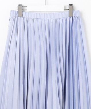 自由区 【WEB限定・洗える】ロイヤルサテンプリーツ スカート サックス