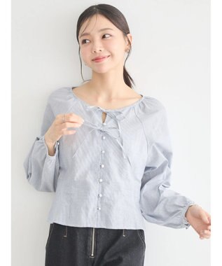 earth music&ecology フロントリボンブラウス