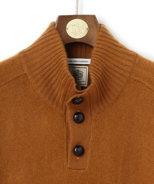J.PRESS MEN 【カシミア100%使用】カシミヤリブモックネック ニット ブラウン系