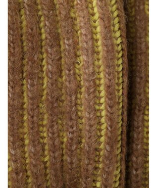 AMERICAN HOLIC バイカラー片畦ニットチュニック Mocha