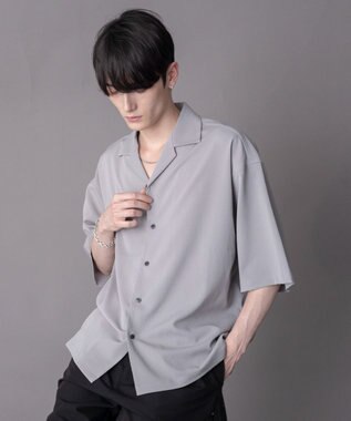 WEGO 【ユニセックス着用ITEM】クレープオープンカラーシャツ（SS） グレー