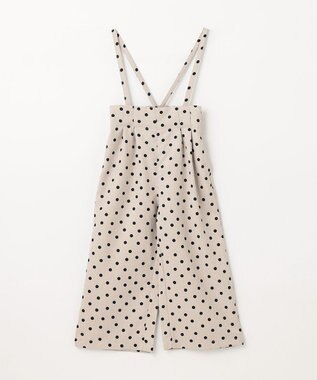 ANY KIDS 麻ライク ドット柄 ガウチョ ベージュドット