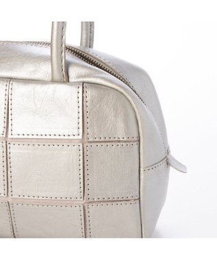 UNBILLION ピークスピーク PEAKS PEAK / 牛革パッチワーク横長ボストン シルバー