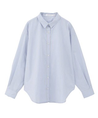 AMERICAN HOLIC イージーケアブロードシャツ Stripe Sax