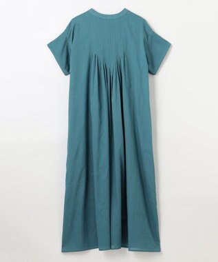 ANY L ピンタックデザインシャツワンピース ターコイズ