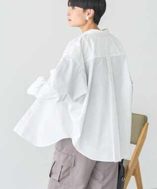 AMERICAN HOLIC イージーケアブロードシャツ Stripe White