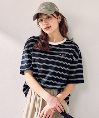 ANY リンガーTシャツ ネイビーボーダー