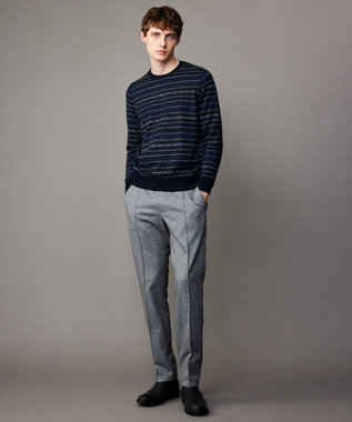 JOSEPH ABBOUD 【キングサイズ・イタリア糸使用/洗える】フェアアエルクルーネック ニット ネイビー系7