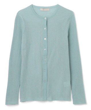 UNFILO シアーリブ ニットカーディガン ブルー