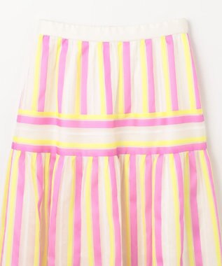 GRACE CONTINENTAL マルチシアーストライプスカート ピンク
