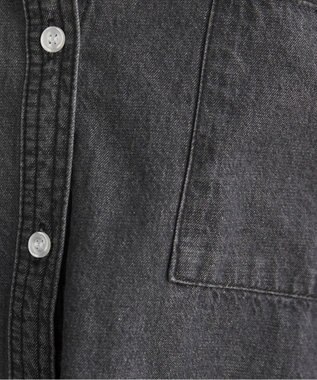 WEGO 【ANGIE VINTAGE】オーバーサイズ バンドカラー デニムシャツ グレー