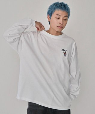 WEGO 【ユニセックス着用ITEM】別注BENDAVISワンポイントT（LS） ホワイト