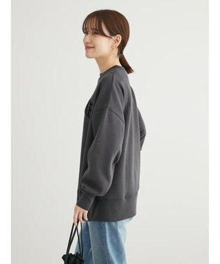 Green Parks 裏起毛フロッキーロゴプルオーバー Charcoal Gray