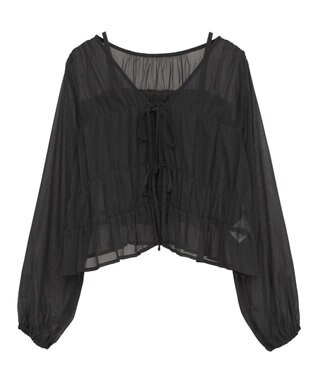 earth music&ecology ＳＥＴ２点シアーシャーリングブラウス＋インナー