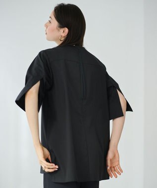 #Newans 【ANSWER for アクセサリーLOVER】ビッグカフスクルーネックブラウス ブラック系