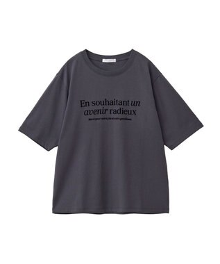 Green Parks ５分袖フロッキーロゴプリントＴＥＥ Charcoal Gray
