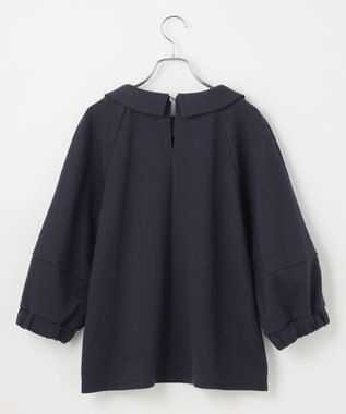 #Newans 【セレモニーにも/洗濯機可】ランタンスリーブブラウス ネイビー