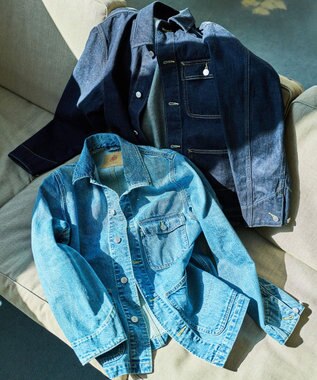 J.PRESS MEN ヴィンテージライク デニム カバーオール サックスブルー系