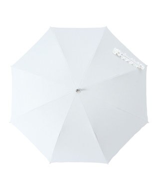 MOONBAT 【ランバン コレクション（LANVIN COLLECTION）】晴雨兼用日傘　シエスタ ロゴリボン ホワイト