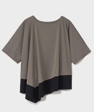 GRACE CONTINENTAL バイカラーアシメトップ カーキ