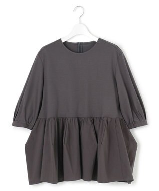 23区 【GLOW8月号掲載/洗える】ランダムフリルジャージー ペプラム カットソー グレー系