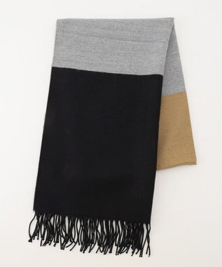 JOSEPH ABBOUD MOUNTAIN 【SPACE／UNISEX】マルチボーダー ストール ライトグレー系2