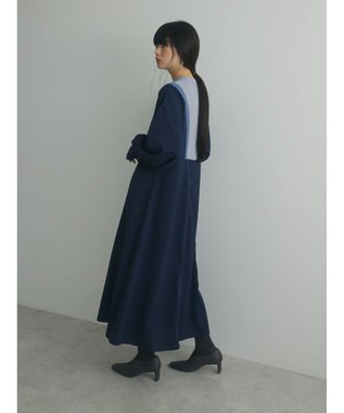 Green Parks armonia．配色パターンワンピース Navy