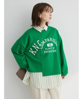 Green Parks コットンＵＳＡミニ裏毛リメイク風プルオーバー Green