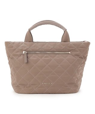 TOCCA TRACE PAVE FASTENER TOTE ナイロンキルトバッグ べージュ系