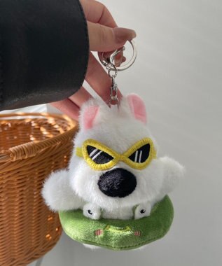 WEGO バカンスわんこぬいぐるみキーホルダー グリーン