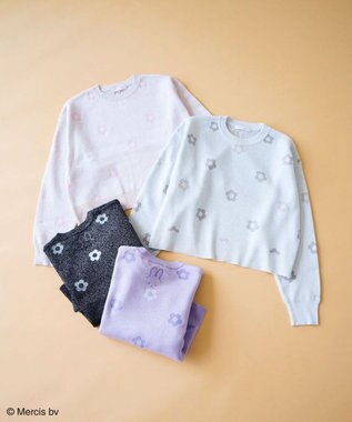Green Parks Ｍｉｆｆｙ／フラワージャガードニットプルオーバー Lavender