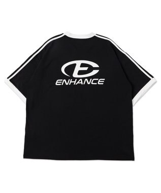 WEGO 【ユニセックス着用ITEM/MLサイズ展開】バックロゴラインリンガーT ブラック