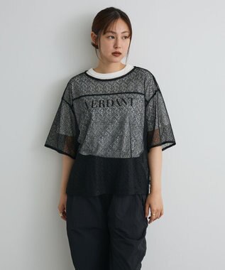 CRAFT STANDARD BOUTIQUE レースワイドTブラウス Black