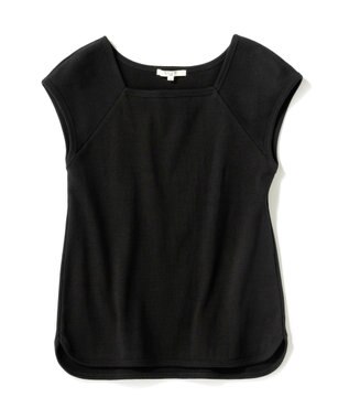 23区 L 【SLOW/一部店舗限定】ミドルフライスジャージー キャップスリーブカットソー ブラック系