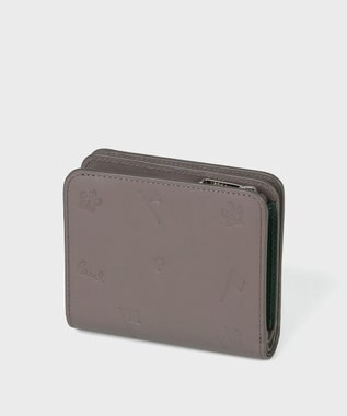 Paul Smith PS Paul Smith ドローイング 2つ折り財布 グレイッシュベージュ