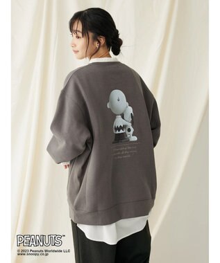 CRAFT STANDARD BOUTIQUE ＰＥＡＮＵＴＳ裏起毛スウェットクルー Charcoal Gray