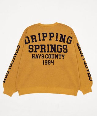 WEGO スリーブロゴニットプルオーバー イエロー